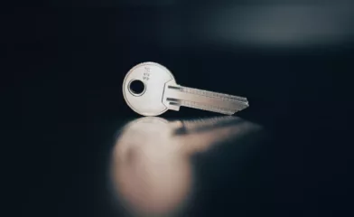 Small key on table